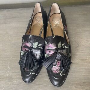VINCE CAMUTO Loafer Shoes Womens Sz 9‎ Geralin Tassel Floral Print Leather Studs